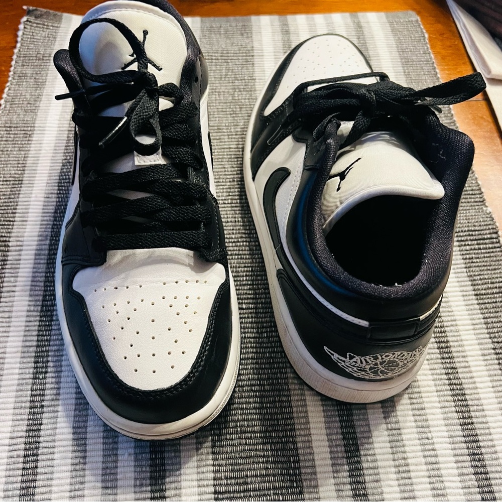 Jordan Black and White Athletic Shoes